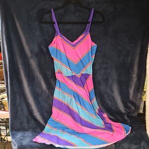 Vintage Colorful Striped Women's Dress